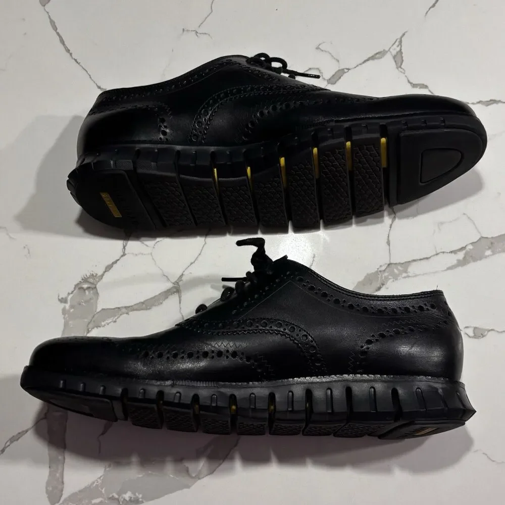 COLE HAAN Zerogrand Wingtip Oxford Black Dress Casual Shoes Men's Size 11.5M